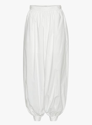 Wide balloon pants in organic cotton ROTATE White